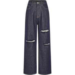CIDER Denim Basic Ripped Jeans(Dark Navy)