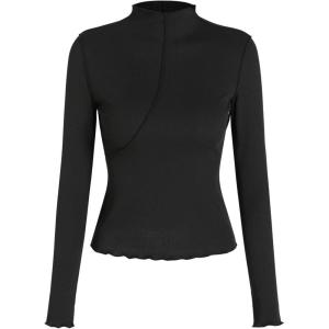 CIDER High Neck Long Sleeve Tee(Black)