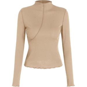 CIDER High Neck Long Sleeve Tee(Khaki)