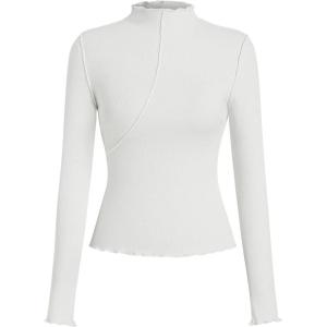 CIDER High Neck Long Sleeve Tee(White)