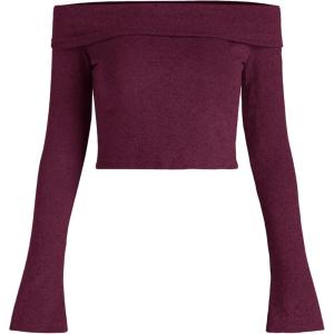 CIDER Off The Shoulder Sweater for Womens Cropped Sexy Long Sleeve Going Out Tops Trendy 2025(Red)
