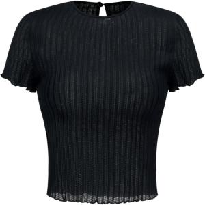 CIDER Round Neck Solid Short Sleeve Tee(Black)