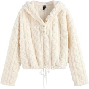 CIDER Solid Fleece Long Sleeve Hoodie(Beige)