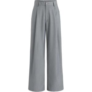 CIDER Solid Straight Leg Trousers(Light Grey)