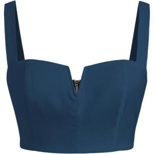 CIDER Solid V-Wire Crop Tank Top(Navy Blue)
