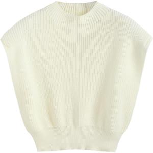 CIDER Women’s Casual Sleeveless Knit Vest Sweater Pullover Stylish and Comfortable Plus Size(White)