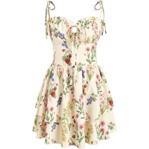 CIDER Womens Summer Dresses Floral Spaghetti Strap Cute Vacation Sundress Dress Boho Casual Outfits(Multicolor)