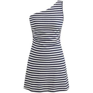 CIDER Women’s Summer Striped Mini Dress Sleeveless Bodycon Dresses Asymmetrical Neck Casual Party Club Dress 2025(Blue)