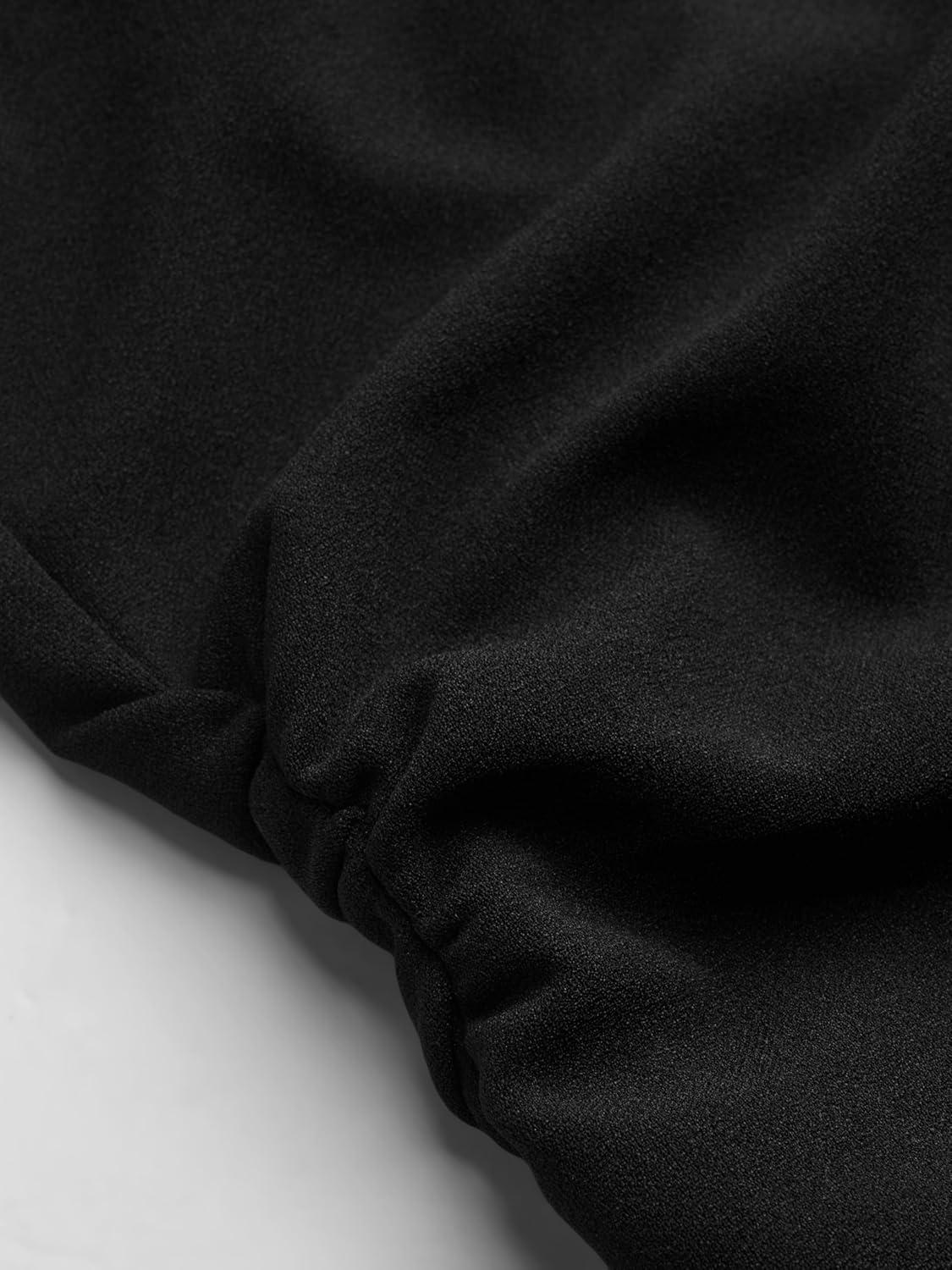 imageCIDER Mini Dress Bodycon Sexy Square Neck Bowknot Sleeveless High Waist Party Cocktail Elegant Dresses for WomenBlack