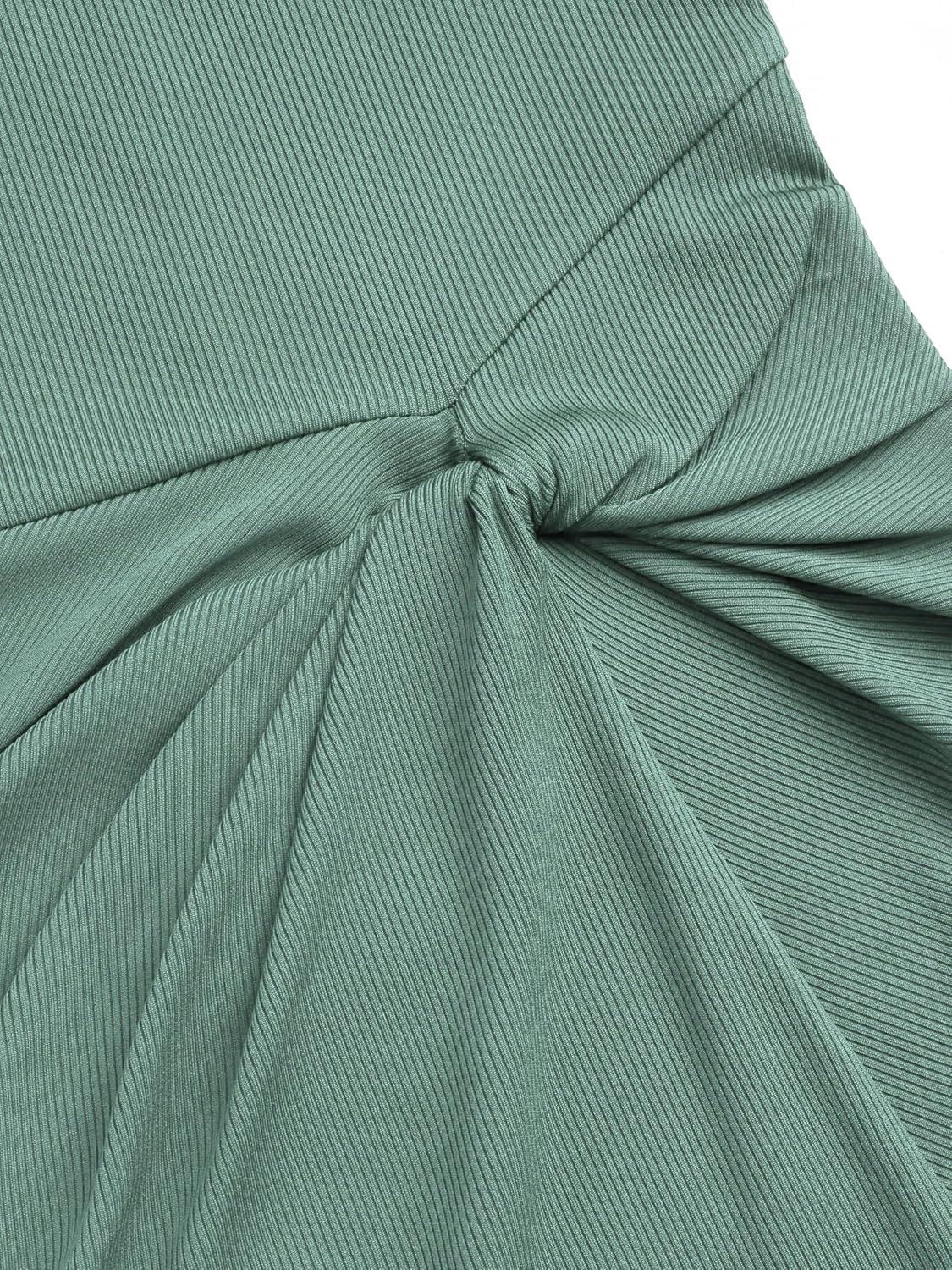 imageCIDER Summer Dress Maxi Dress Women Sleeveless Scoop Neck High Waist Twist Criss Cross Bodycon Maxi DressesGreen