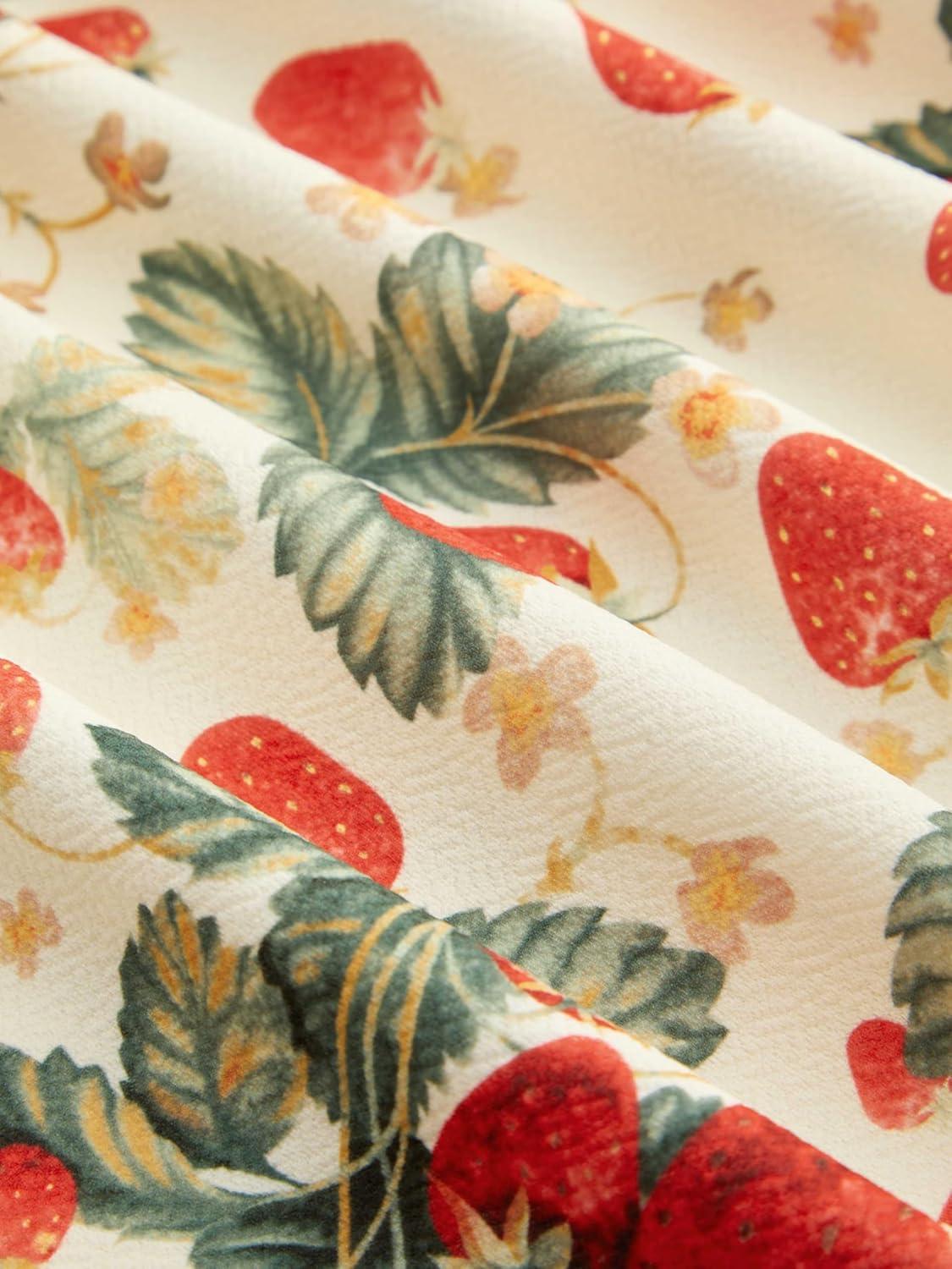imageCIDER Summer Mini Dresses for Women Fruit Pattern Sweetheart Neck Sleeveless Sundress Knotted Tie A Line Sun DressesMulticolor