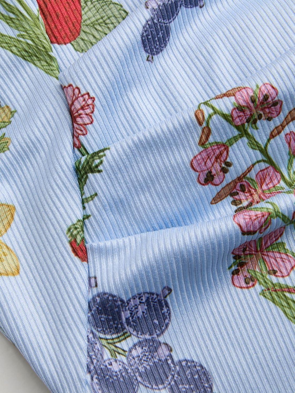 imageCIDER Womens Summer Floral Dress Square Neck Mini Dress Sleeveless Cute Sundress Party Dresses Trendy 2025Sky Blue
