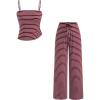 imageCIDER Womens Striped Two Piece Sets Summer Lounge Outfits Sleeveless Cami Top and Pants Matching Set Y2kWine