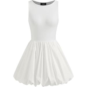 CIDER Boat Neck Mini Dress(White)