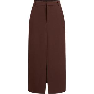 CIDER Women Midi Skirt Elegant High Waist Slit Date Night Pencil Skirt(Brown)