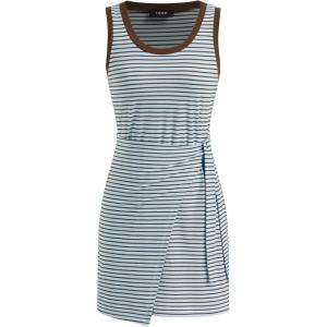 CIDER Womens Striped Tie Waist Tank Dress Casual Sleeveless Knotted Mini Dress(Indigo)