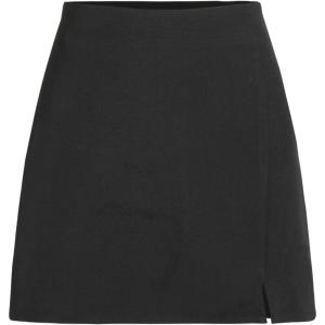 Cider Mini Skirt High Waist Zip Up Split Bodycon Fitted Party A Line Skirt(Black)