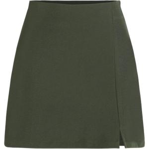 Cider Mini Skirt High Waist Zip Up Split Bodycon Fitted Party A Line Skirt(Green)