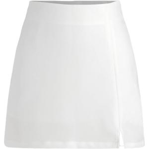 Cider Mini Skirt High Waist Zip Up Split Bodycon Fitted Party A Line Skirt(White)