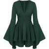 imageCIDER Womens Solid Lace Vneck Bell Sleeve PlaysuitGreen