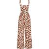 imageCIDER Womens Woven Strawberry Print Wide Leg JumpsuitBeige