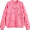 imageCIDER Heart Pattern Texture Sweater Pink XS