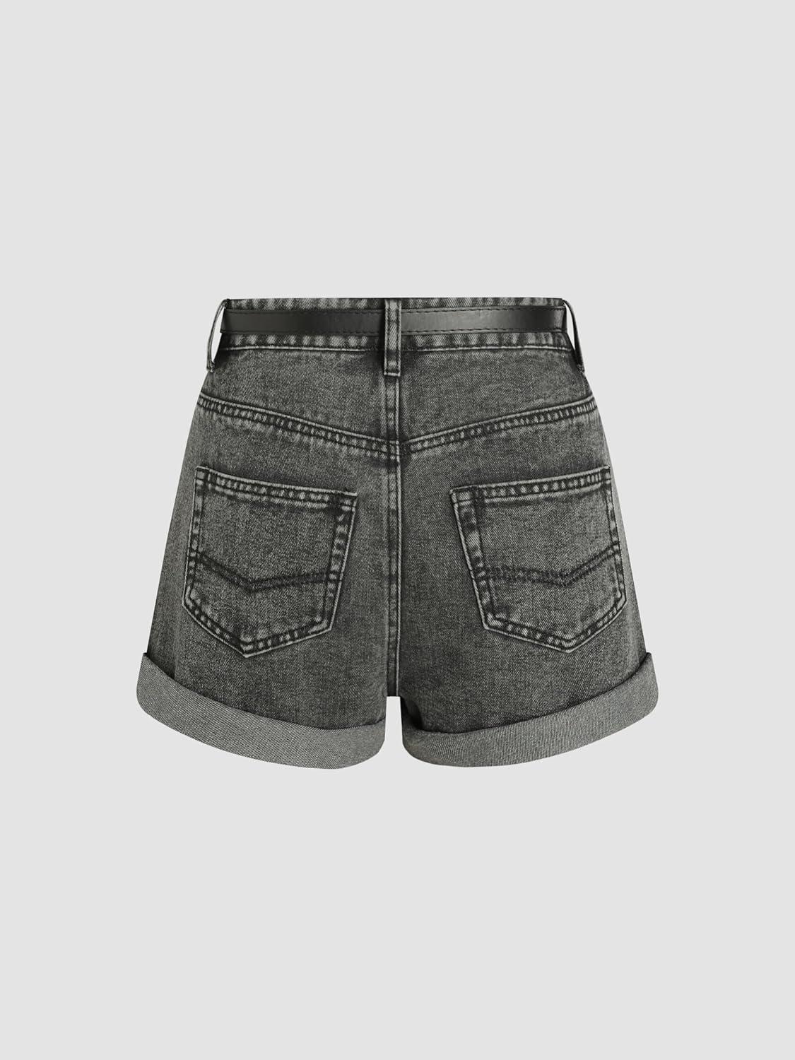 imageCIDER Denim Shorts with BeltCarbon