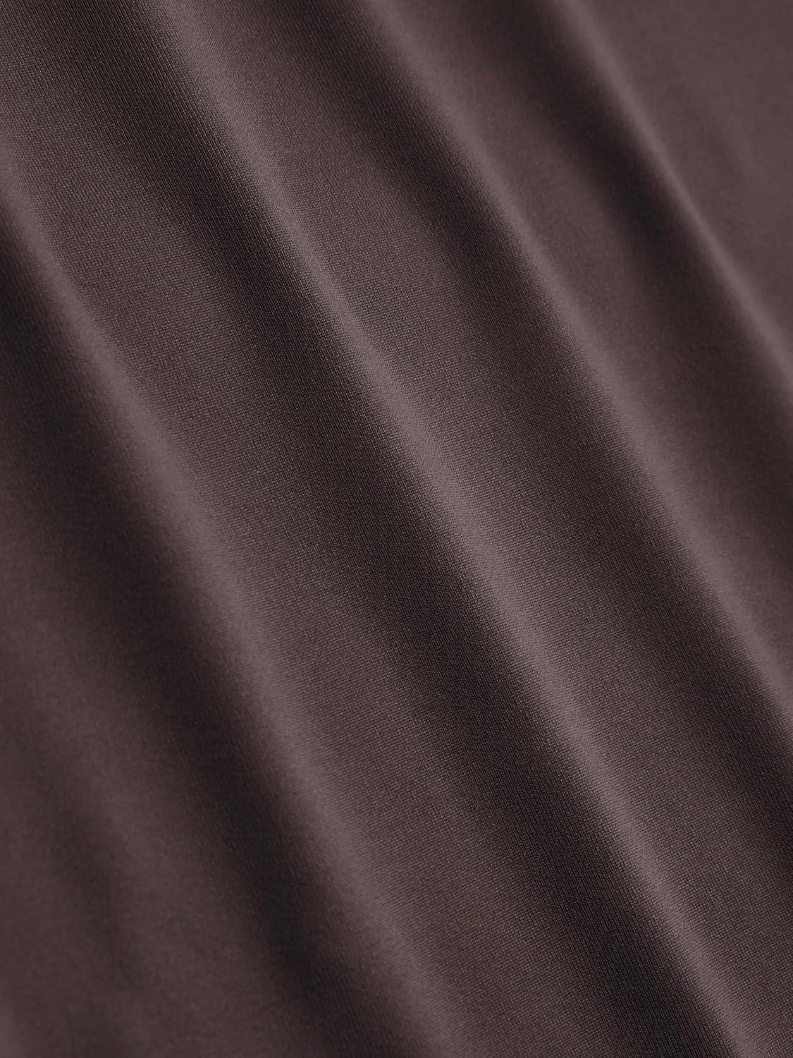 imageCIDER High Neck Ruched Short Sleeve TeeBrown