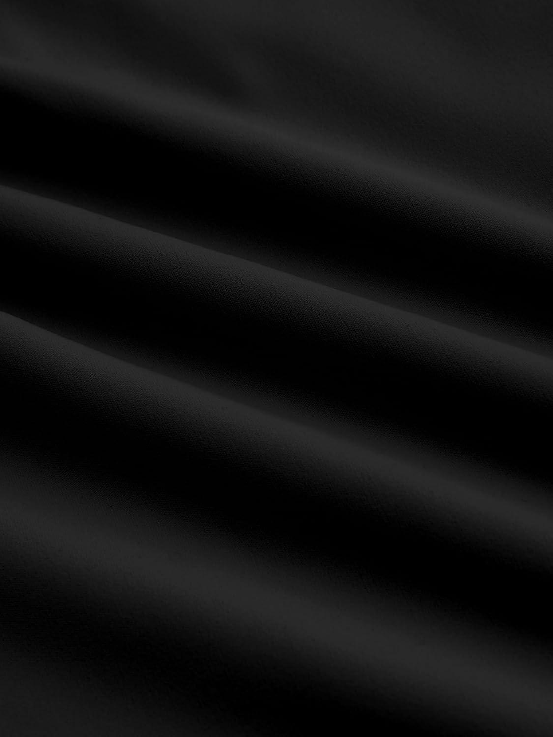 imageCIDER High Stretch Double Layered Boat Neck Solid Backless Short Sleeve TopBlack