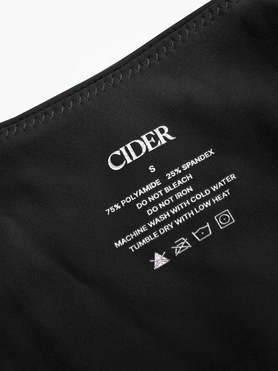 imageCIDER High Stretch Double Layered Boat Neck Solid Backless Short Sleeve TopBlack