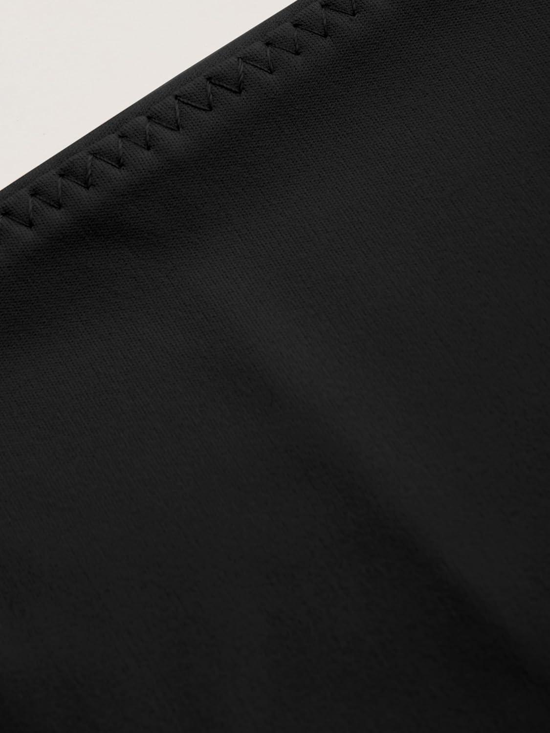 imageCIDER High Stretch Double Layered Boat Neck Solid Backless Short Sleeve TopBlack