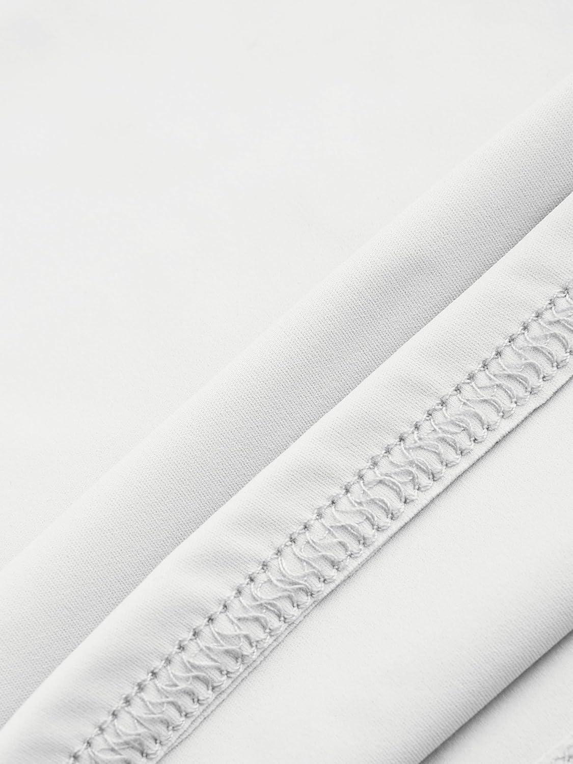 imageCIDER High Stretch Double Layered Boat Neck Solid Backless Short Sleeve TopWhite