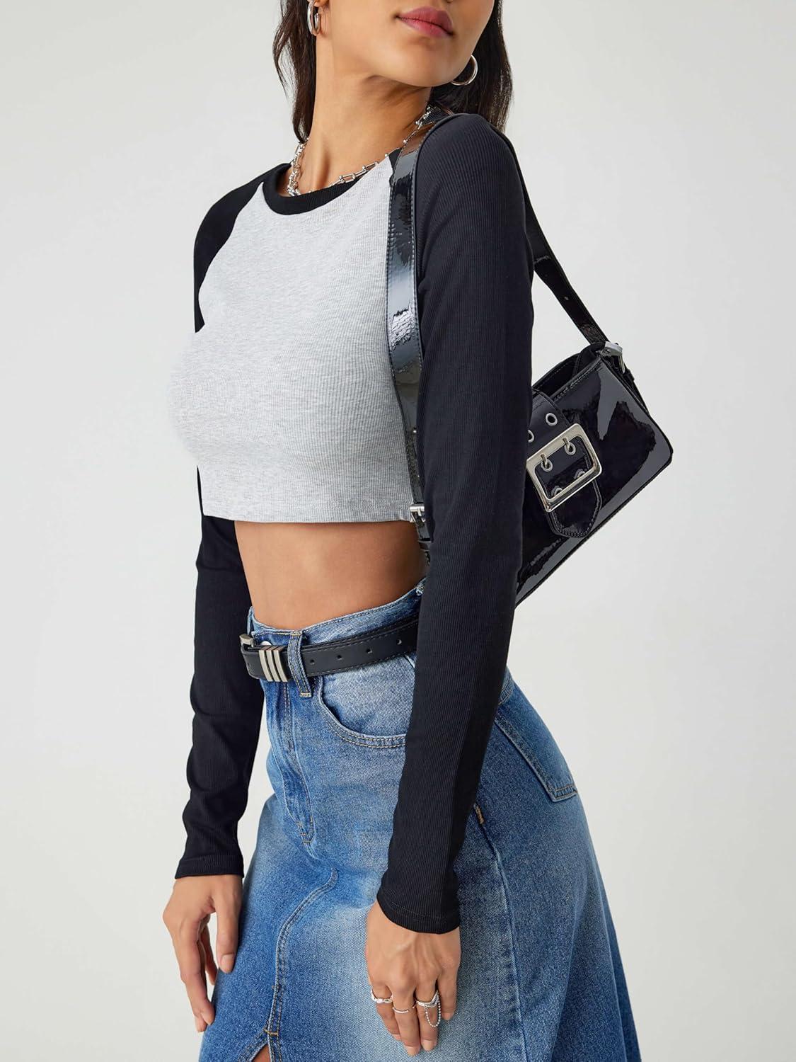 imageCIDER Jersey Raglan Sleeve Crop TeeLight Grey