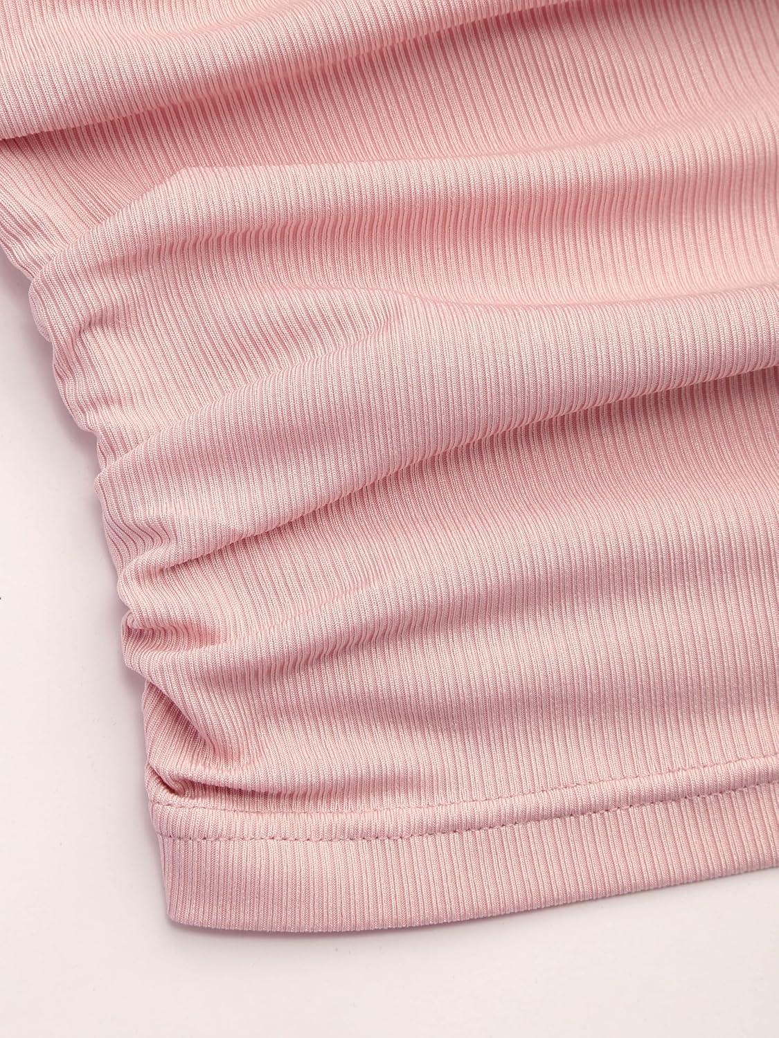 imageCIDER Lace Trim Tube Tops for Women Strapless Ribbed Ruched Going Out Tops Crop Top for Summer 2025Light Pink