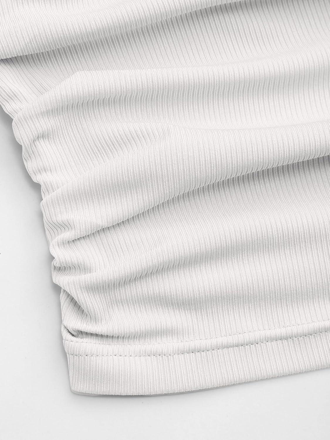 imageCIDER Lace Trim Tube Tops for Women Strapless Ribbed Ruched Going Out Tops Crop Top for Summer 2025White