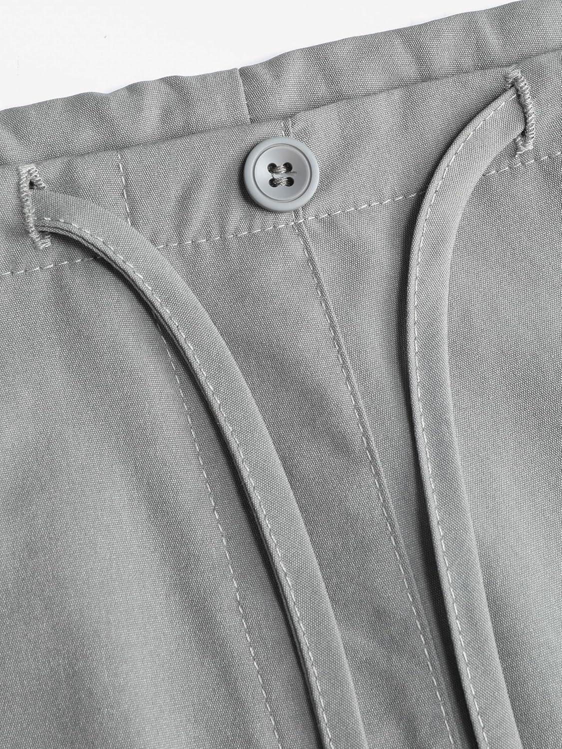imageCIDER Parachute Pants Woman Adjustable Cuff Cargo Pants Womens Joggers with Pockets Slim Solid LowRise Straight LegGrey