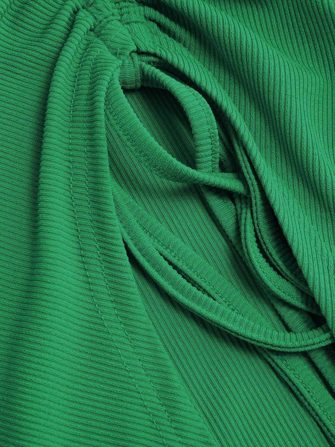 imageCIDER Rib Button Drawstring Midi DressGreen