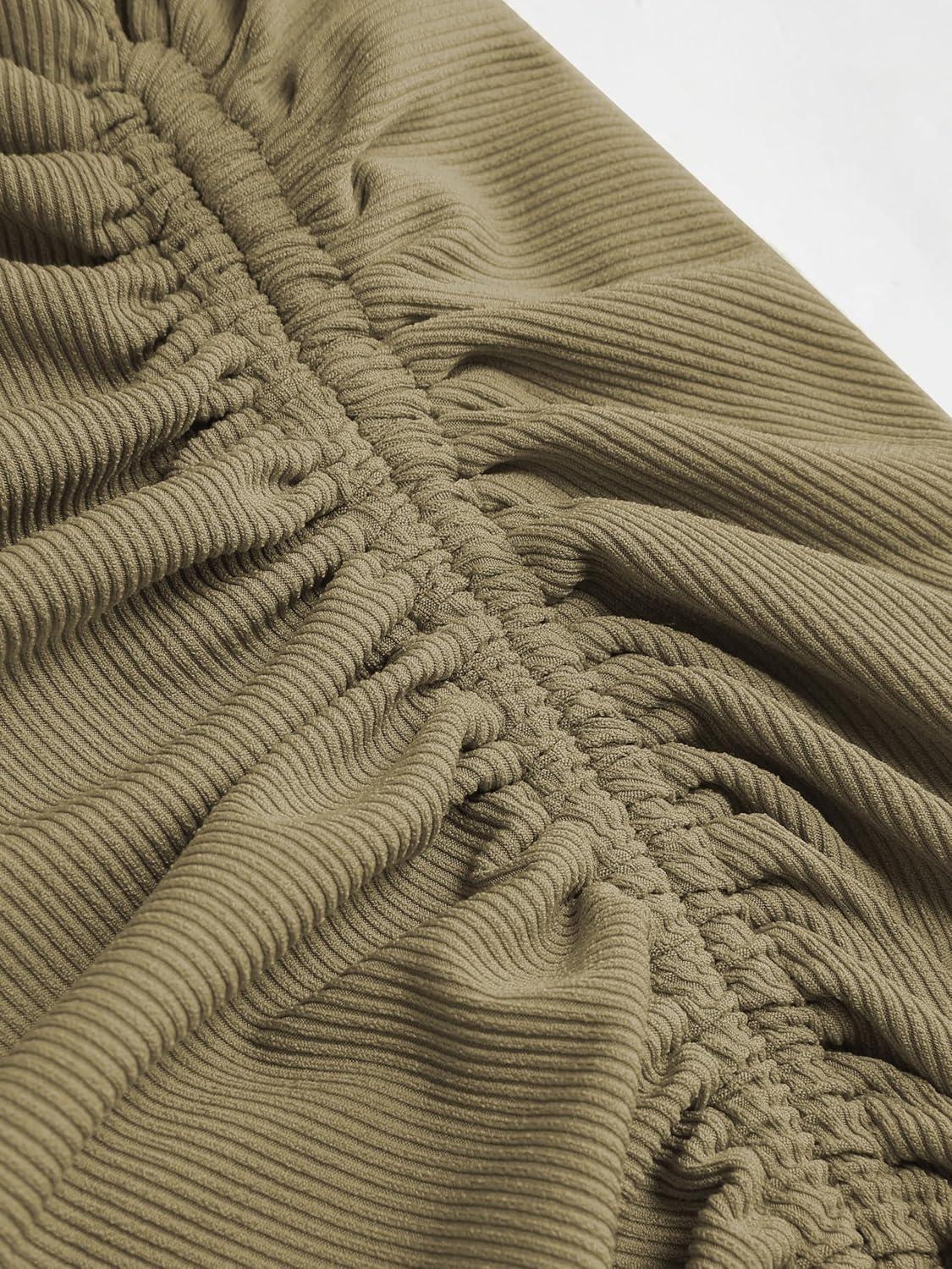 imageCIDER Rib Button Drawstring Midi DressKhaki