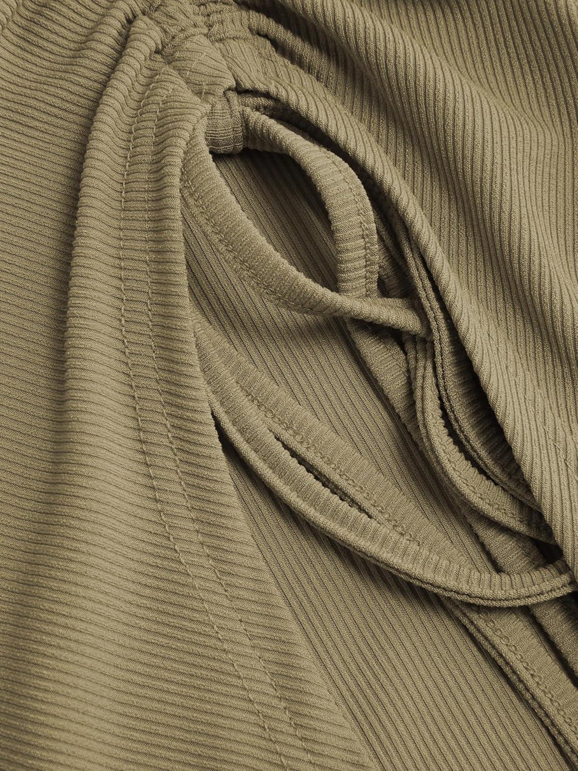 imageCIDER Rib Button Drawstring Midi DressKhaki