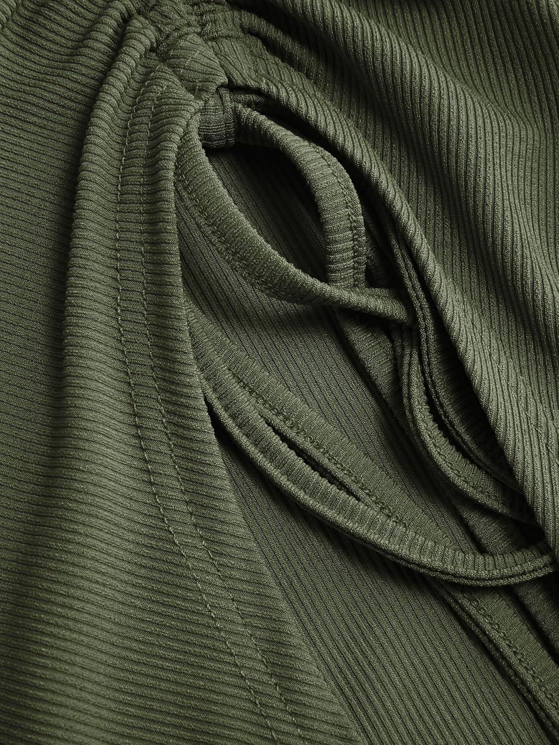 imageCIDER Rib Button Drawstring Midi DressOlive Green