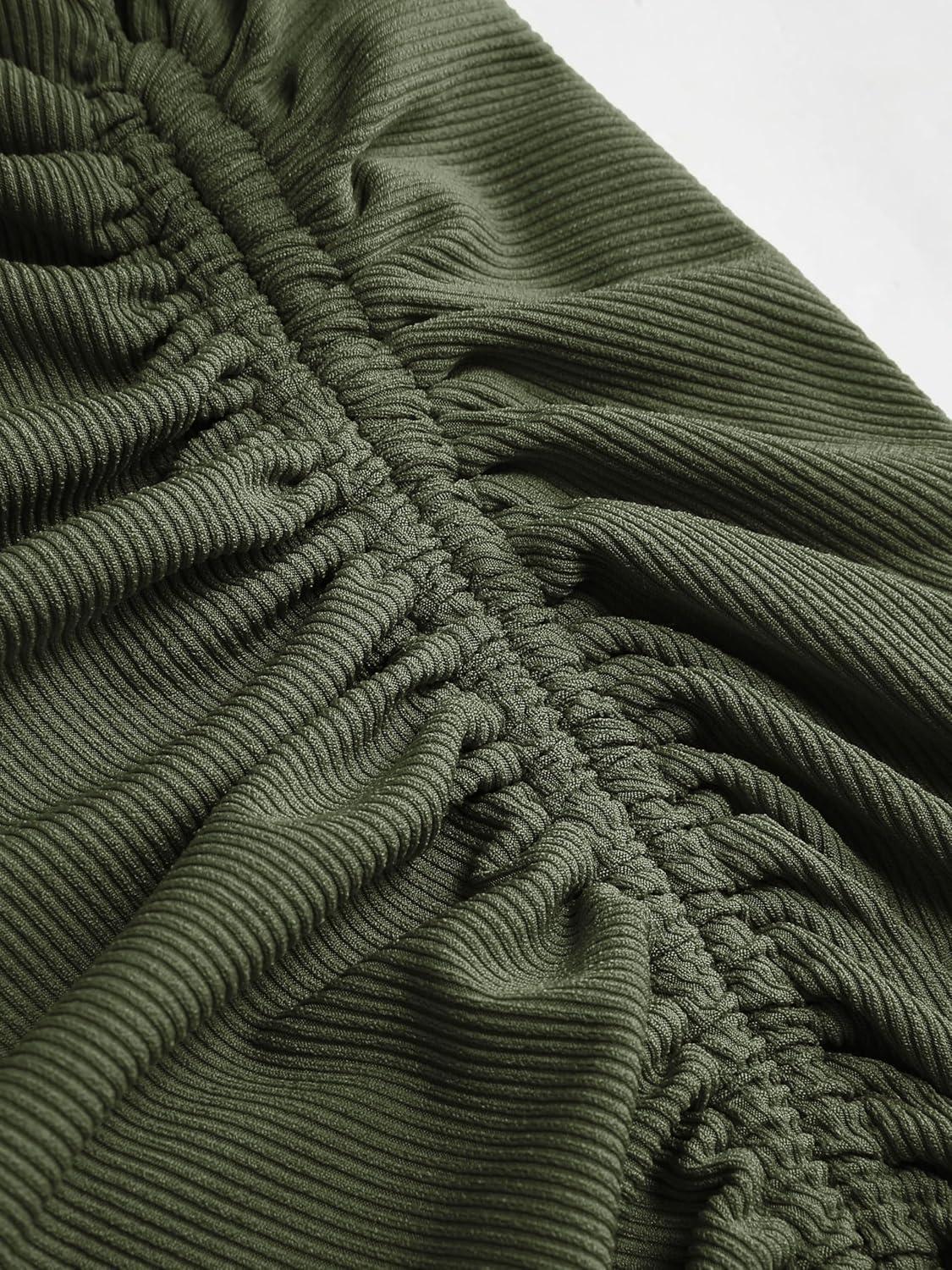 imageCIDER Rib Button Drawstring Midi DressOlive Green