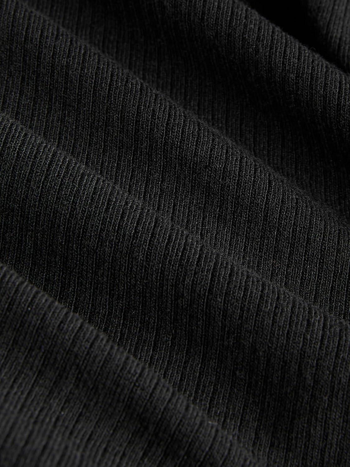 imageCIDER Rib Square Neck Solid Ruched Short Sleeve TopBlack