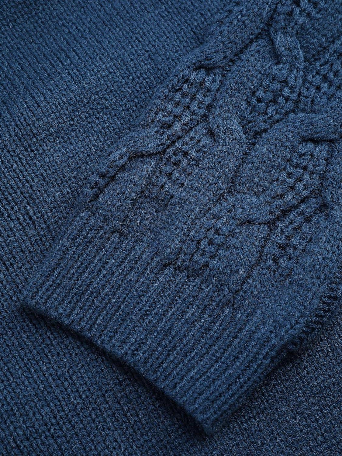 imageCIDER Round Neck Cable Knit SweaterBlue