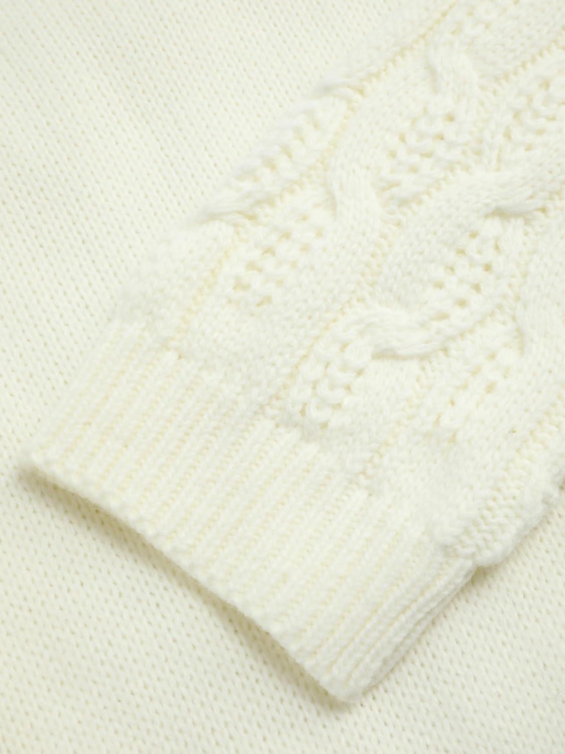 imageCIDER Round Neck Cable Knit SweaterIvory