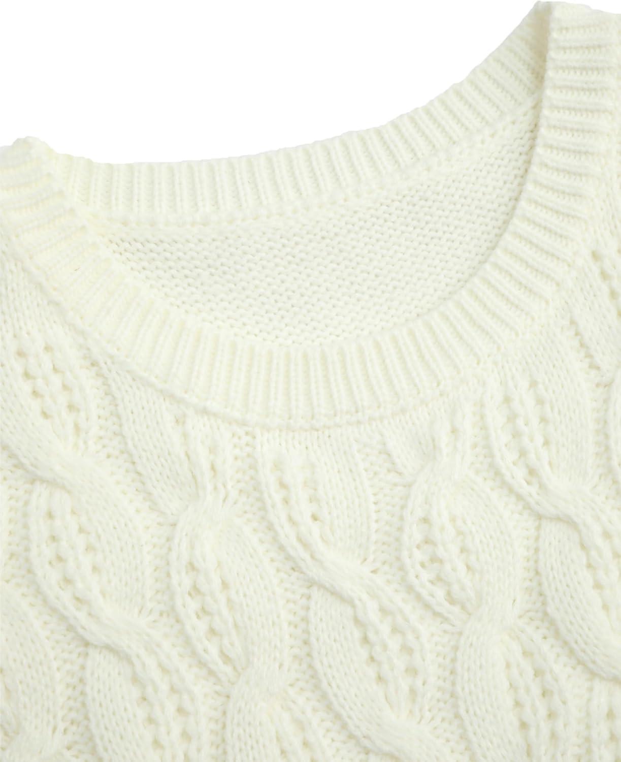 imageCIDER Round Neck Cable Knit SweaterIvory