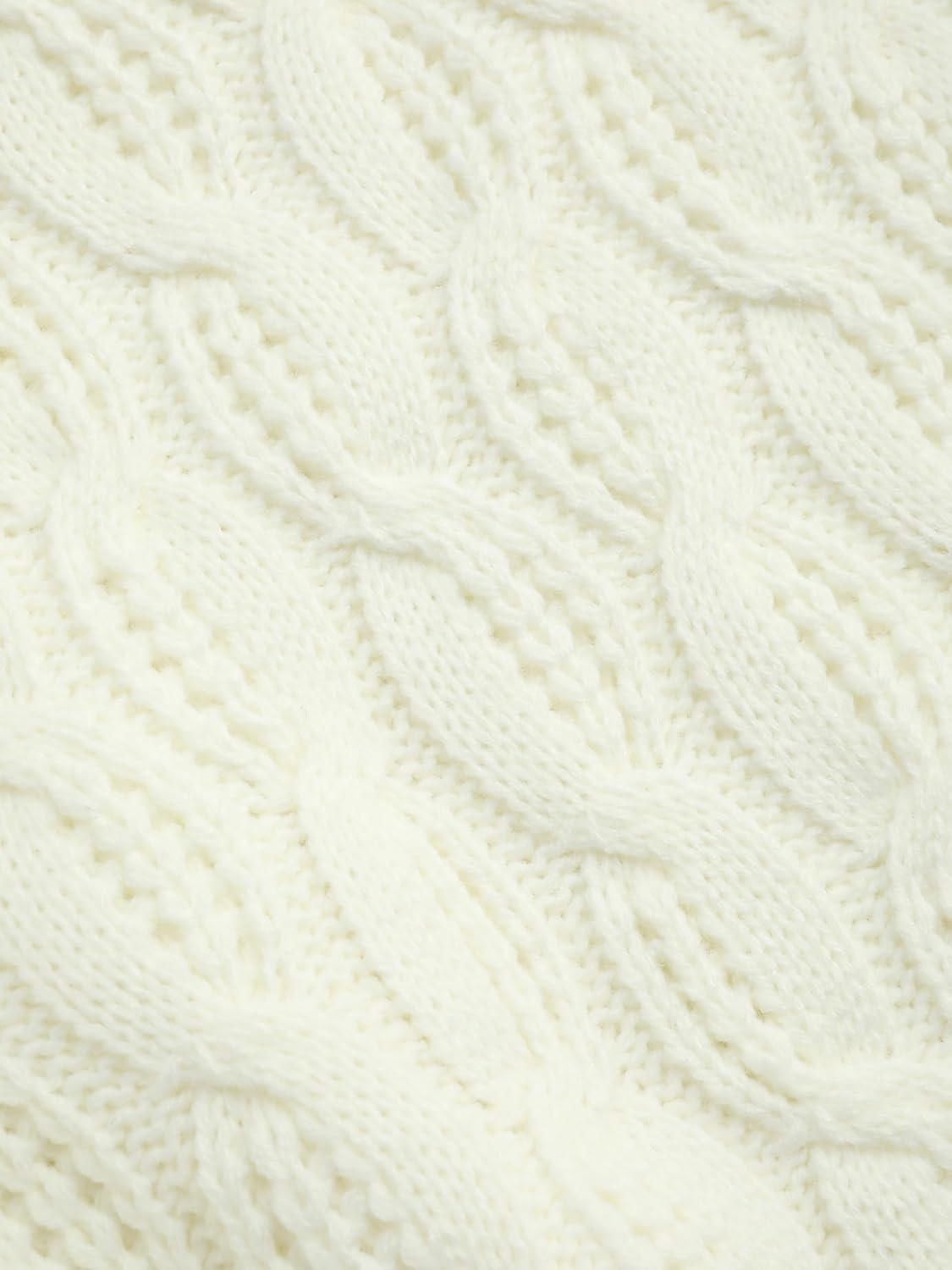 imageCIDER Round Neck Cable Knit SweaterIvory