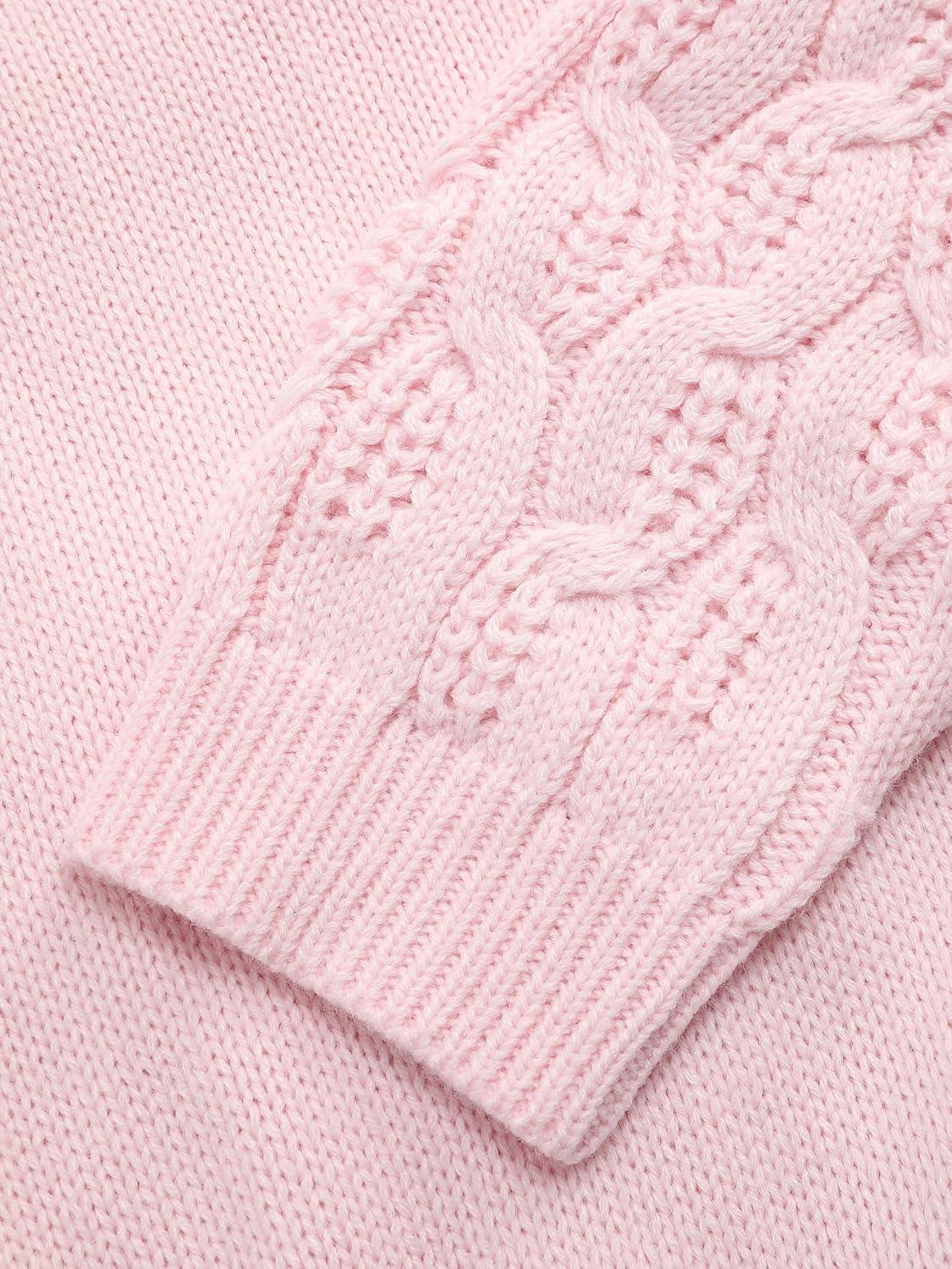 imageCIDER Round Neck Cable Knit SweaterPink