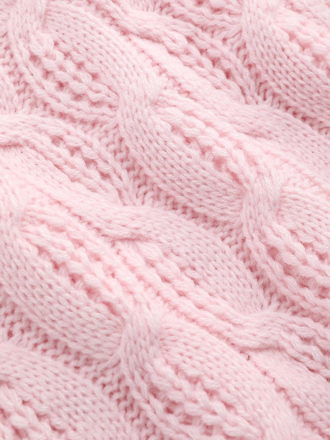 imageCIDER Round Neck Cable Knit SweaterPink