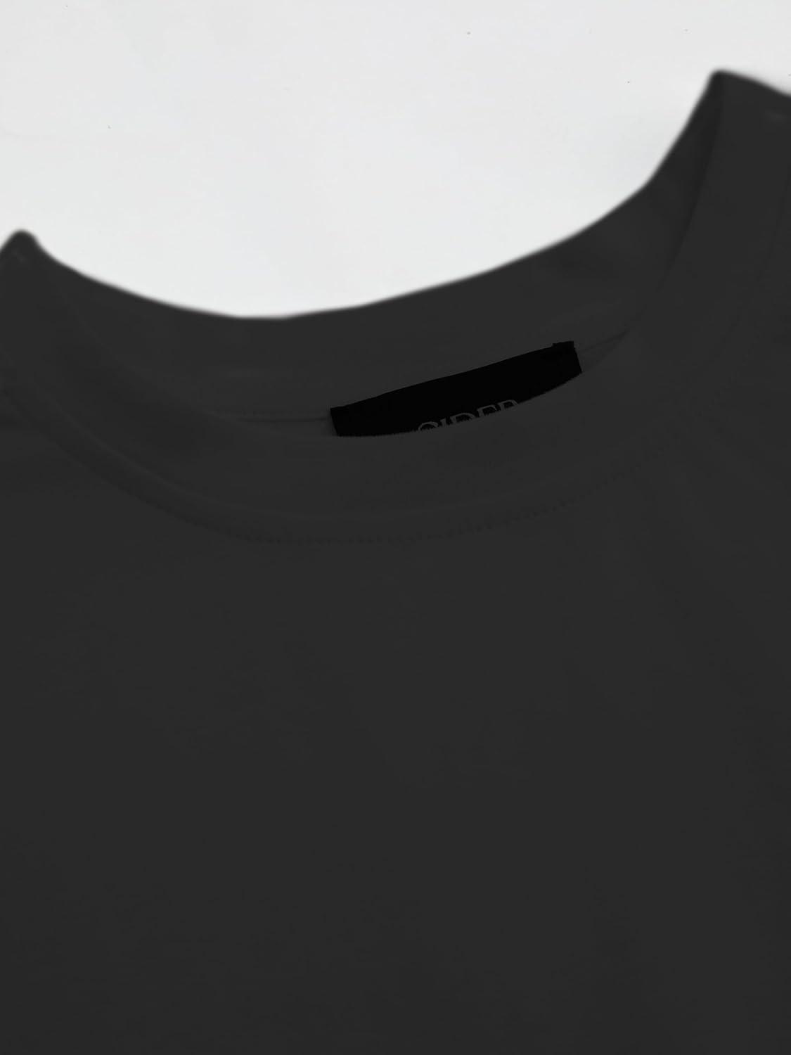 imageCIDER Round Neckline Oversized Crop TopBlack