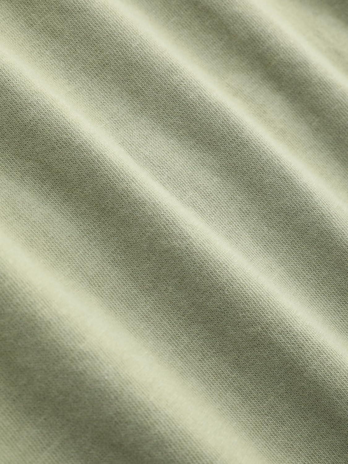 imageCIDER Round Neckline Oversized Crop TopGreen